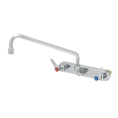 T&S Brass B-1128-XS-F12 Workboard Faucet splash/wall mount 8" OC 12" swivel spout with 1.2 gpm aerator