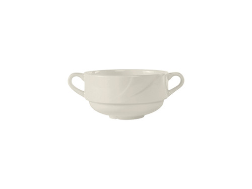 Tuxton ASU-044 4-1/8" 10-1/2 Oz. Ceramic Pearl White Round Soup Cup (2 Dozen Per Case)