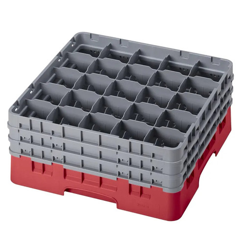 Cambro 25S738163 Camrack Glass Rack With (3) Soft Gray Extenders - 3 Cases