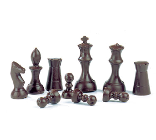 Matfer Bourgeat 380222 Chocolate Mold Chess Game Pieces 16 Per Sheet Polycarbonate