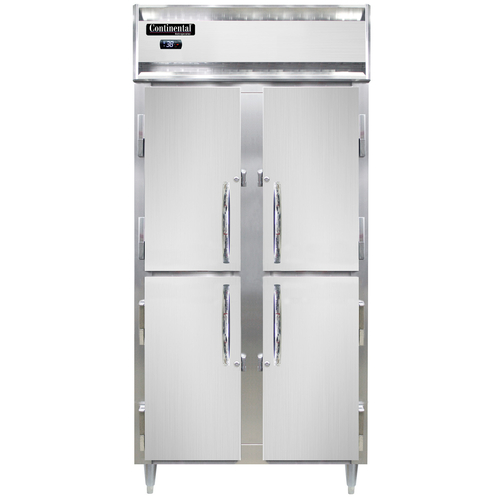 Continental Refrigerator D2RSENSSHD 36.25" W Two-Section Stainless Steel Door Reach-In Designer Slim Line Refrigerator