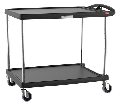 Metro MY2636-25BL 27.69" W x 40.25" D x 36.88" H Black Plastic Shelf myCart Series Utility Cart