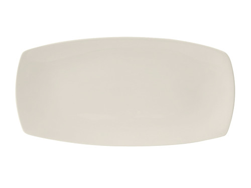Tuxton AMU-553 Ceramic Pearl White Rectangular Plate (1 Dozen)