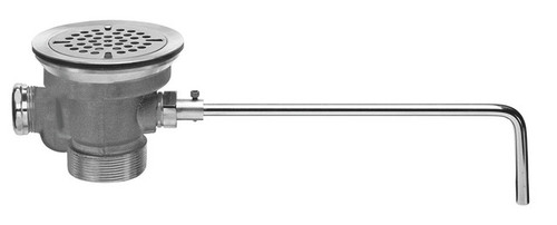 Fisher 22438 Flat Strainer Overflow Body 12 GPM Drain Rate Stainless Steel Ball DrainKing Waste Valve