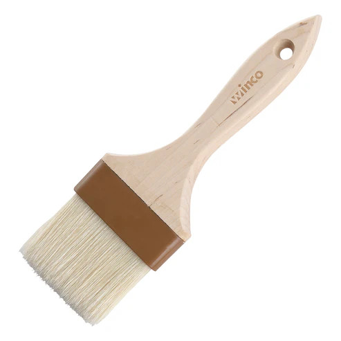 Winco WFB-30 Pastry/Basting Brush 3" Wide Boar Hair Bristles Wooden Handle Plastic Ferrule