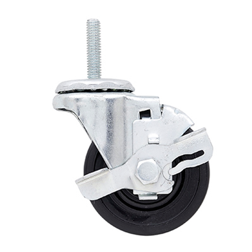 Metro 3Tmb Super Erecta Threaded Stem Caster Swivel (With Brake) Low Profile 3" Dia. 100 Lb. Capacity