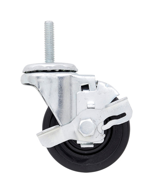 Metro 3Tmb Super Erecta Threaded Stem Caster Swivel (With Brake) Low Profile 3" Dia. 100 Lb. Capacity