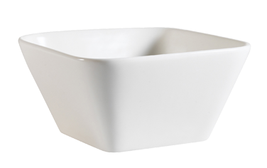 CAC China PLT-B5 12 Oz. Bone White Porcelain Square Accessories Bowl (3 Dozen Per Case)