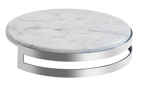 Cal-Mil 3680-153-81M 15" Dia. x 3-3/4"H Round Stainless Steel Ashwood Display Riser