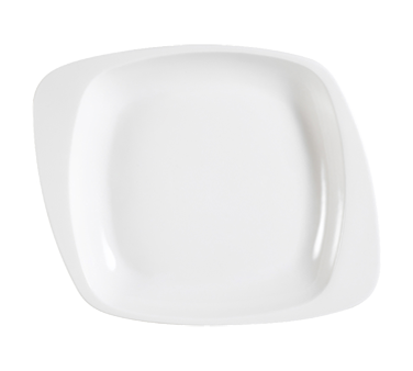 CAC China WH-105 30 Oz. Bone White Porcelain Square White Pearl Soup Plate (1 Dozen)