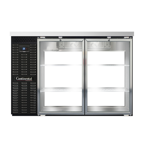 Continental Refrigerator BB50SNGDPT 50"W Glass Door Refrigerated Back Bar Cooler