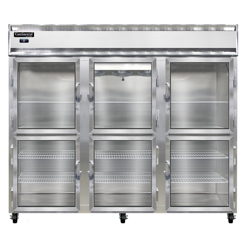 Continental Refrigerator 3RENGDHD 85.5" W Three-Section Glass Door Reach-In Extra-Wide Refrigerator