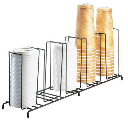 Cal-Mil 1233 Black 22"W x 6"D x 9"H Cup/Lid Organizer