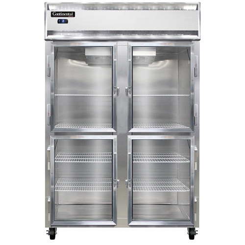 Continental Refrigerator 2FS-SA-GD-HD 52" W Two-Section Glass Door Freezer - 115 Volts