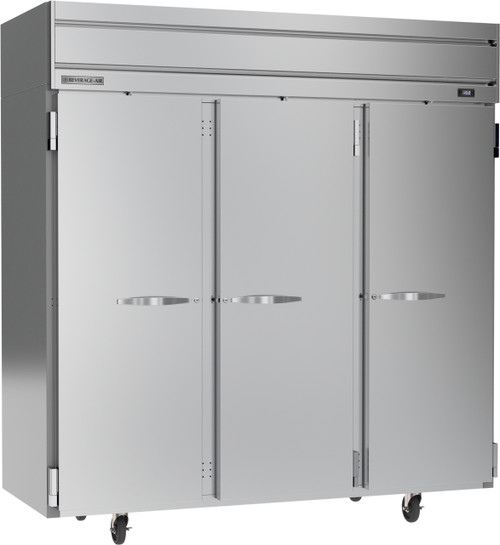 Beverage Air HF3HC-1S 78" W Three-Section Solid Door Reach-In Horizon Series Freezer - 115 Volts