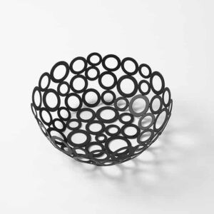 American Metalcraft WBW80 8" Metal Black Round Go-Go Basket