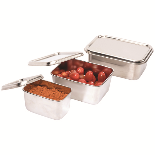 Matfer Bourgeat 714002 0.66 Qt Rectangular Stainless Steel Japanese Mini Container