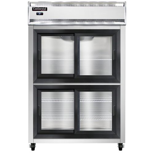 Continental Refrigerator 2RNSSSGDHD 52" W Two-Section Glass Door Reach-In Refrigerator