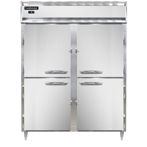 Continental Refrigerator DL2FES-SS-HD 57" W Two-Section Solid Door Reach-In Designer Line Wide Freezer - 115 Volts