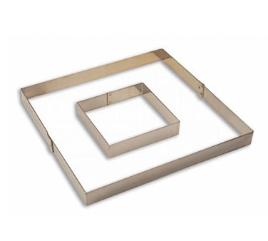 Matfer Bourgeat 371105 6.62"L x 6.62"W x 1.37"H Stainless Steel Square Cake Frame