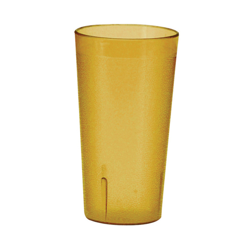 Winco PTP-16A 16 Oz. Amber Plastic Pebbled Tumbler