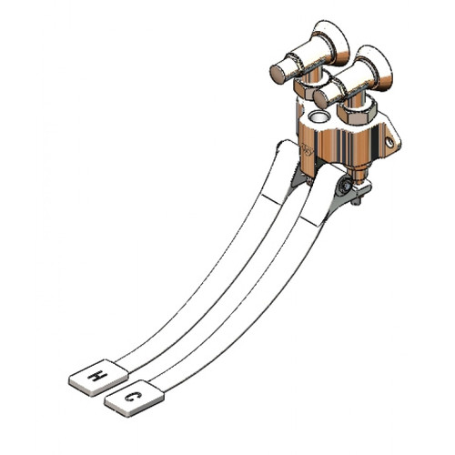T&S Brass B-0504-03 Pedal Valve double wall mounted inlets on 2-1/2"