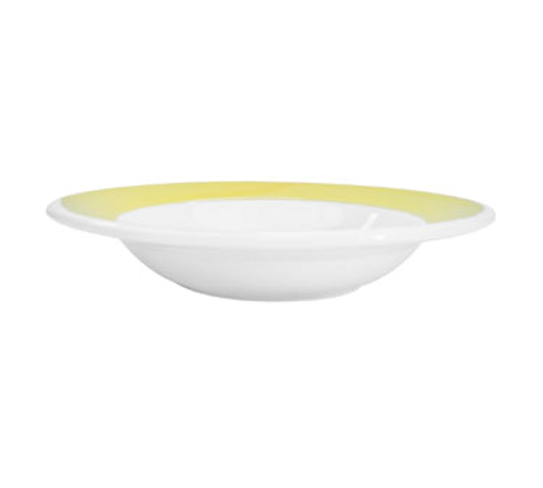 CAC China R-120-Y 12" Dia. 26 Oz. Yellow Ceramic Round Rainbow Pasta Bowl (1 Dozen)