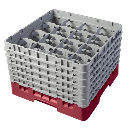 Cambro 16S1114416 Camrack Glass Rack With (6) Soft Gray Extenders - 2 Cases
