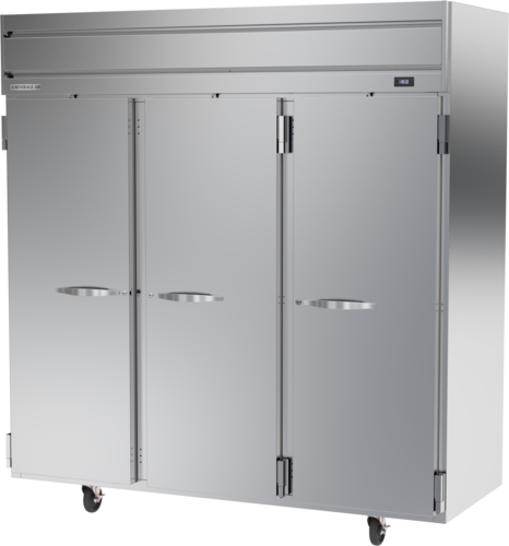 Beverage Air HFPS3HC-1S 78" W Three-Section Solid Door Reach-In Horizon Series Freezer - 208/230 Volts