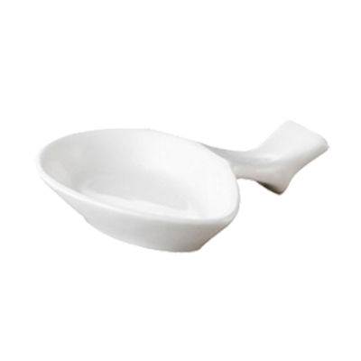 CAC China CN-88 Super White Porcelain Accessories Spoon and Chopstick Stand (12 Dozen Per Case)