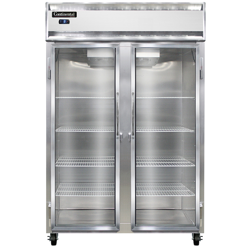 Continental Refrigerator 2FS-GD 52" W Two-Section Glass Door Reach-In Freezer - 115 Volts