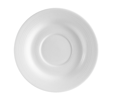 CAC China HMY-36 5" Dia. Super White Porcelain Round Harmony Saucer (3 Dozen Per Case)
