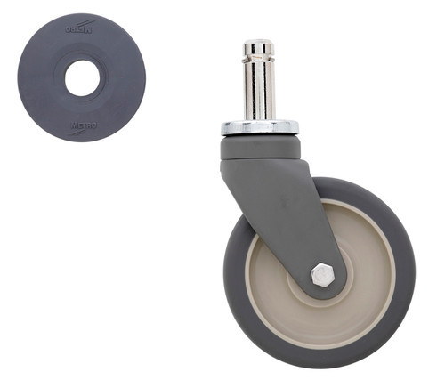 Metro 5PC Super Erecta Stem Caster Swivel 5" Dia. 1-1/4" Face 300 Lbs. Capacity