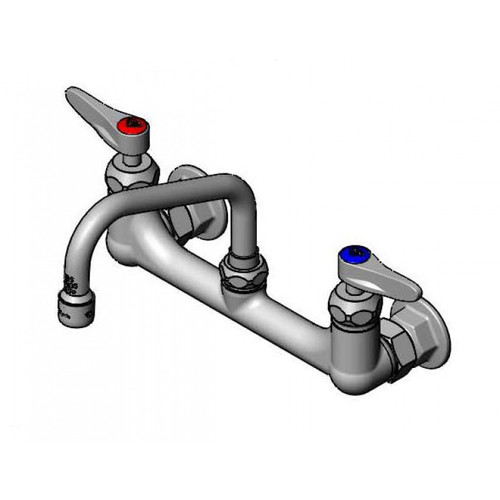 T&S Brass B-0232-F1-CR-SC Mixing Faucet 6" swing nozzle (059X) with check valve ceramas wall mount 8" centers