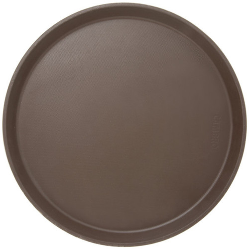 Cambro 1400CT138 14" Dia. Fiberglass Tavern Tan Round Camtread Serving Tray - 12/Case