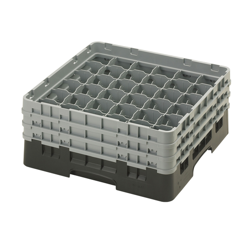 Cambro 36S638110 Camrack Glass Rack With (3) Soft Gray Extenders - 3 Cases