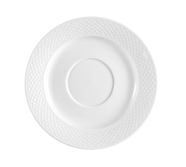 CAC China BST-2 6" Dia. Super White Porcelain Round Boston Cup Saucer (3 Dozen Per Case)