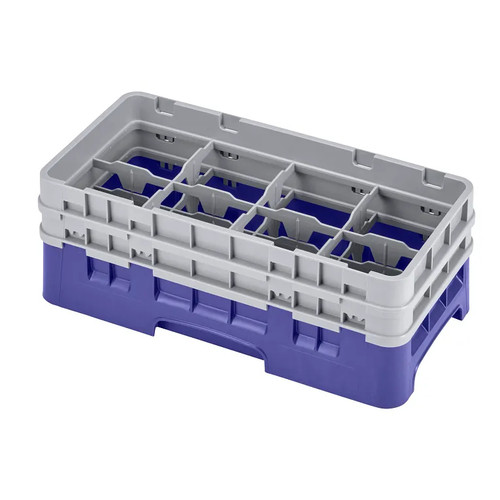 Cambro 8HS434186 Camrack Glass Rack With (2) Soft Gray Extenders - 4 Cases