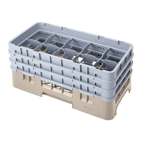 Cambro 10HS638184 Camrack Glass Rack With (3) Soft Gray Extenders - 3 Cases