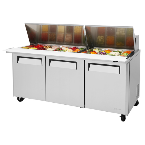 Turbo Air MST-72-30-N 72.63" W Three-Section Three Door M3 Series Sandwich/Salad-Mega Top Unit