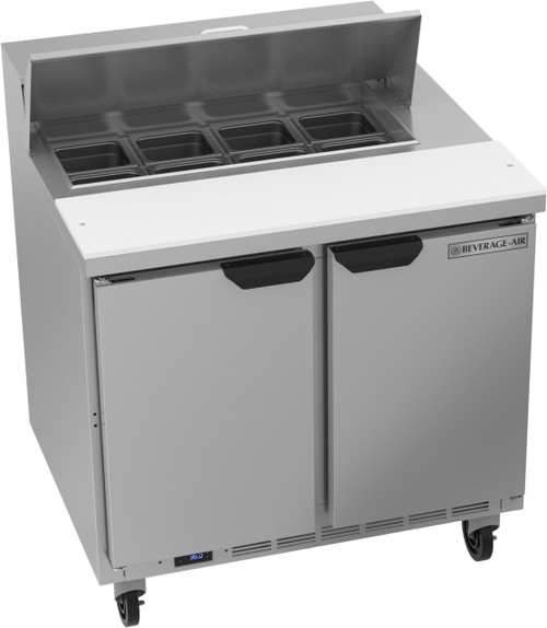 Beverage Air SPE36HC-08 36" W Two-Section Two Door Sandwich Top Refrigerated Counter