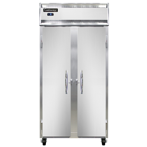 Continental Refrigerator 2FSES-SS 36.25" W Two-Section Solid Door Reach-In Slim Line Freezer - 115 Volts