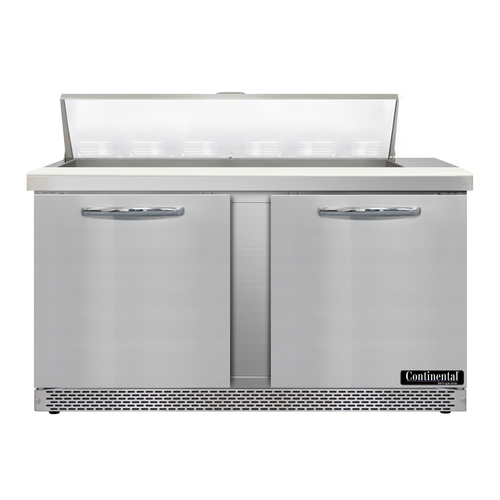 Continental Refrigerator D60N12-FB 60" W Two-Section Two Door Designer Line Sandwich Unit
