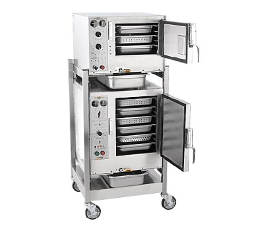 AccuTemp S3/S62401D060 DBL 27" W 2 Compartment Electric Two Steam'N'Hold Boilerless Convection Steamer - 240 Volts