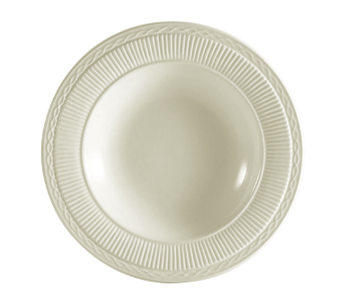 CAC China RID-3 9.5" Dia. 10.75 Oz. American White Ceramic Round Ridgemont Soup Plate (2 Dozen Per Case)