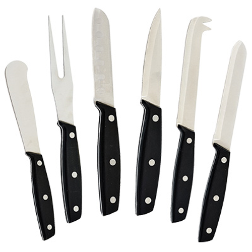 Winco KCS-6 Stainless Steel Blades With POM Handles Cheese Knife Set (6 Pieces Per Set)