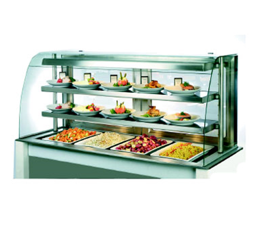 Piper Products OTH-1 Omnitop Hot Food Display Case Self-Serve 3 Heated Stainless Steel Shelves 2 Intermediate & 1 Recessed In Base Drop-In 34-1/4"L
