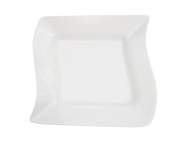 CAC China MIA-3 9 Oz. Bone White Porcelain Square Miami Soup Plate (2 Dozen Per Case)