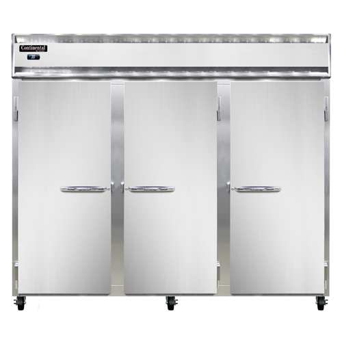 Continental Refrigerator 3REN 85.5" W Three-Section Solid Door Reach-In Extra-Wide Refrigerator
