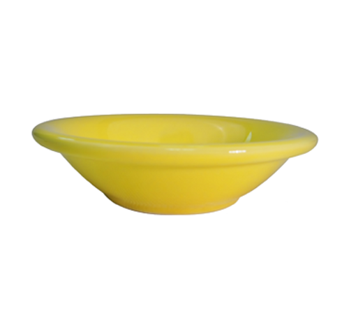 CAC China LV-11-Y 4.75 Oz. Yellow Ceramic Round Las Vegas Fruit Dish (3 Dozen Per Case)